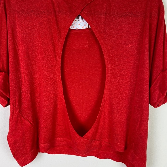 Free People Sweet Surprise Linen Blend Tee - Picture 6 of 9